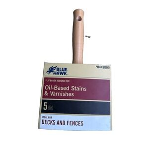 New BLUE HAWK 0442809 5" PAINT BRUSH OIL Based Stains & Varnishes Deck & Fences